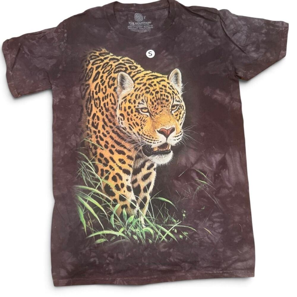 The Mountain Jaguar Graphic T-Shirt Size Small Brown Tie-Dye NWOT